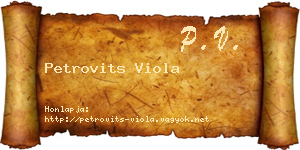 Petrovits Viola névjegykártya
